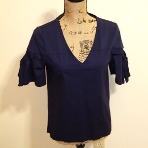NWT Project Runway Navy V neck top size XS
